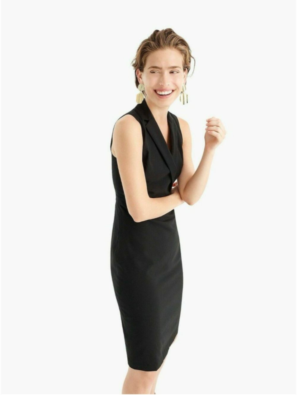 J.Crew 365 Tuxedo Sheath Dress Size 2 (17” PTP) Black